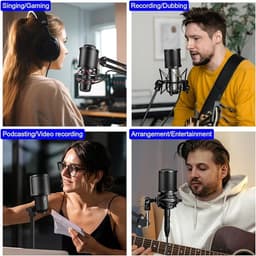 Microfoon Popfilter - Pop Filter - Pop Shield - Popkiller - Microfoon - Studio - Studio Accessoire - Popruis Vermijden - Duurzaam Design - Popfilter - Handheld Microfoonschermmasker - Microfoon Windschermhoes - Zwart — thumbnail 2