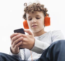 iPad Koptelefoon Kinderen - Hoofdtelefoon Kids Verstelbaar - On-Ear Volumebegrenzing - Oranje — thumbnail 4