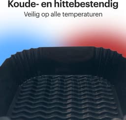 HipWare - Airfryer Siliconen mandje - Antiaanbaklaag - Vaatwasserbestendig - Vierkant - Zwart — thumbnail 6