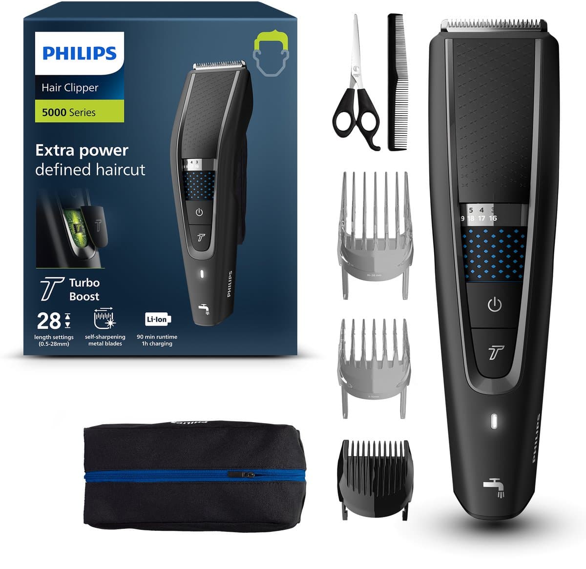 PHILIPS HC5632/15 5000 Series Tondeuse Zwart — afbeelding 1