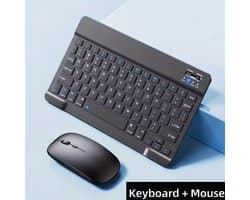 Draadloze Toetsenbord en Muis Set – Bluetooth – Zwart – Compact & Draagbaar voor Tablet, Laptop en PC Geel