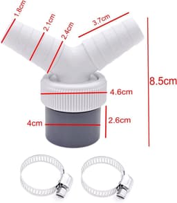 2 tot 1 afvoerafvoerslangaansluiting voor vaatwasser en wasmachine - 2-weg Y-splitter afvoerbuis verbindingsadapter - voor wasmachine en condensator droger - 1 stuks — thumbnail 4