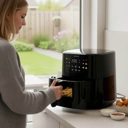 Inventum GF502HLDB Airfryer - 5L - Kijkvenster - 11 programma's - 70-200 °C - Tot 5 personen - Zwart — thumbnail 4