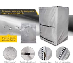 Wasmachine Hoes - Wasmachine Beschermer - Waterdicht, Zonwerend en Stofdicht - Past op de meeste machines met voorlader - 60 x 60 x 85 CM — thumbnail 4