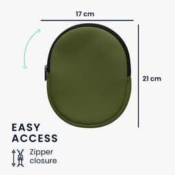 kwmobile hoes geschikt voor Anker Soundcore Q20i - 20 x 16 cm - Beschermhoes voor headset in olijfgroen - Van neopreen — thumbnail 3