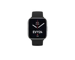 Evy24 Smartwatch - Premium Smartwatch - Sporthorloge - Smartwatch Heren en Dames - BT Bellen - Activity Tracker - Gezondheidsmonitor - Stappenteller - Siliconen en Rvs band - Zwart