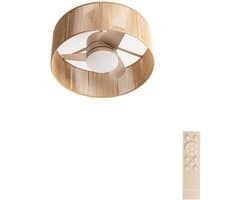 CREATE - Stille plafondventilator 25W met licht - Zand - Ø55cm - WIND LAMP WOVEN