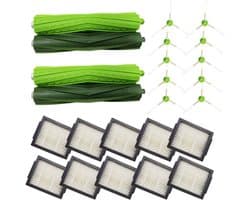 Vervangingsset - Onderhoudsset - Geschikt voor iRobot Roomba - i7 i7+ i1 i1+ i3 i3+ i4 i4+ i5 i5+ i6 i6+ i8 i8+ e5 e6 e7 - Geschikt voor iRobot Roomba Onderdelen - 4x Roller, 10x Hepa filter, 10x Spinner (zijborstel) - Hoogwaardige vervanging