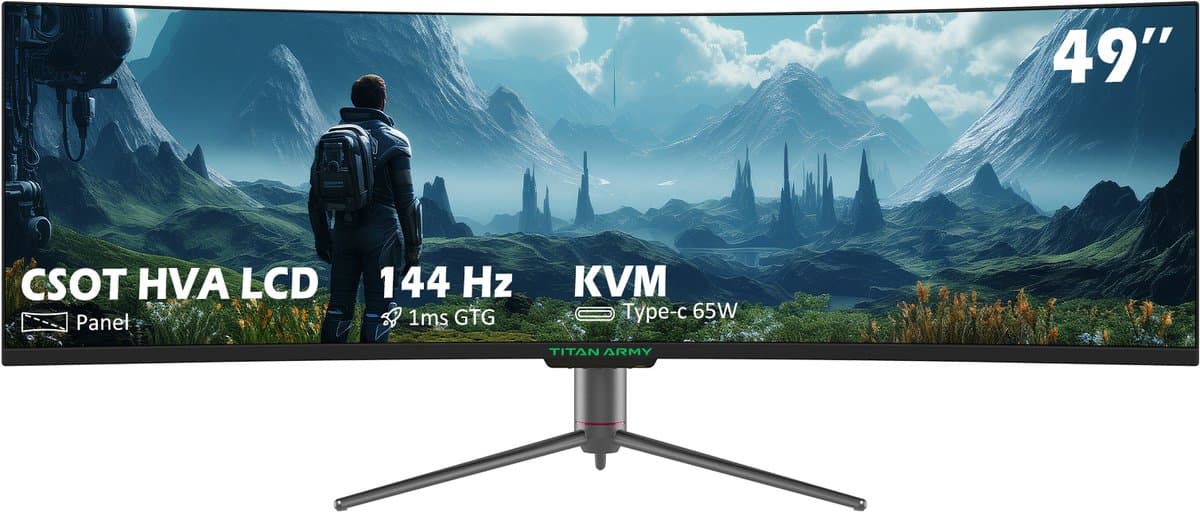TITAN ARMY C49SHC 49-inch gamingmonitor - 3840*1080 CSOT - HVA-paneel — afbeelding 1