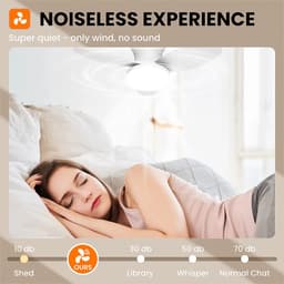 Paco Goederen® Plafondlamp - ventilator lamp - 3 bladig - 6 snelheden - afstandsbediening - dimbare LED kroonluchter - Woonkamer - Slaapkamer - eetkamer — thumbnail 4