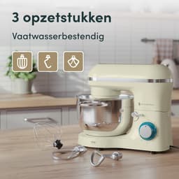 KitchenBrothers 2000W Keukenmachine - Keukenrobot - 6,2L - Mixer met Mengkom - Keukenmixer - BPA-vrij - Champagne — thumbnail 4