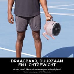 Krachtige Draagbare Ventilator met Verneveling - Geschikt voor Binnen en Buiten, Stil, Draadloos en Lichtgewicht, Tot 20 Meter Luchtstroom — thumbnail 3