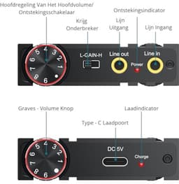 Hoofdtelefoonversterker voor HiFi Audio - Draagbare en Oplaadbare Stereo voor MP3, MP4, Telefoons en Computers — thumbnail 5