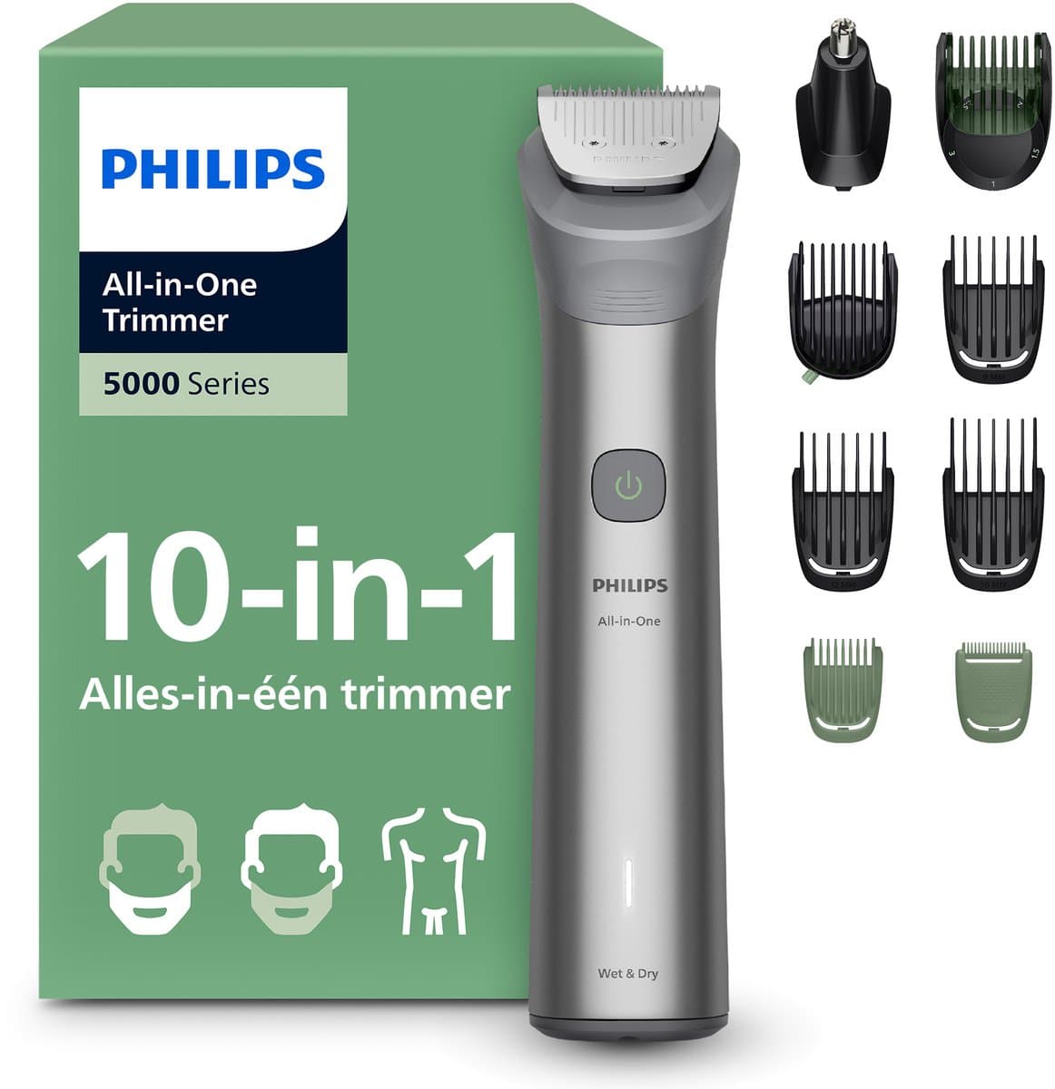 PHILIPS MG5931/15 Philips Series 5000 10 in 1 Multigroom Licht grijs — afbeelding 1