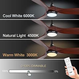 Moderne plafondventilator 178 cm met dimbare LED-verlichting, afstandsbediening, app-compatibel en omkeerbare motor — thumbnail 4