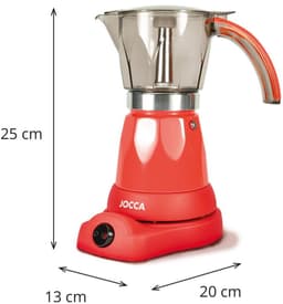 Jocca Elektrische Italiaanse Koffiemaker 6 kopjes – 360° draaibasis, draadloze karaf – Rood - 5449R — thumbnail 4