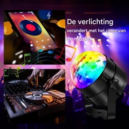 TOVBMUP Discobal - LED-feestverlichting - Draaiende podiumverlichting - Met afstandsbediening - Geschikt voor huizen, verjaardagen, feesten en feestdagen — thumbnail 4