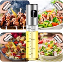 Spuitfles voor koken - Spuitfles voor olijfolie - Spuitfles voor keukenolie - Spuitfles voor azijn en olie voor airfryer - Keukengerei - Met maatverdeling - Geschikt voor bakken, salades, grillen en airfryen - Transparant — thumbnail 4