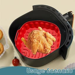 Sander Shop Set van 6 siliconen vormen voor Air Fryer, accessoires voor airfryer met 6 verschillende maten, siliconen bakvorm, opvouwbaar, herbruikbaar, voor gezond koken — thumbnail 3