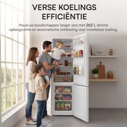 Heinner HC-HM262E++ Koel-vriescombinatie – 262 L – Elektronische Temperatuurregeling – LED-verlichting – Omkeerbare Deur – Wit – 5 Jaar Garantie — thumbnail 8