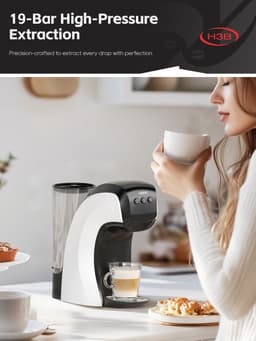 HiBREW H3B - Koffiecupmachine -Zwart-wit design-Automatische Stop-Eenvoudig Personaliseren-Voor Dolce Gusto Cups — thumbnail 5