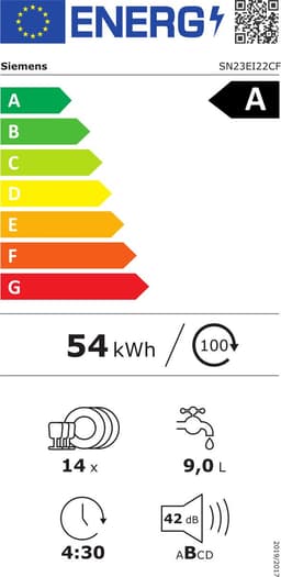 SIEMENS SN23EI22CF iQ300 Vrijstaande vaatwasser A — thumbnail 2