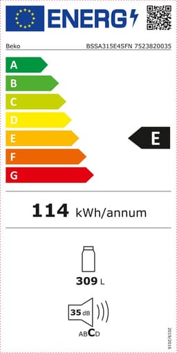 1-deurs geïntegreerde inschuifkoelkast 309l - beko - BSSA315E4SFN — thumbnail 3