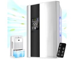 PolkaHome® Luchtreiniger, Luchtfilter – Air Purifier – Luchtkwaliteitsmonitor – Luchtreinigers – 2-in-1 Ontvochtiger & Luchtreiniger 2200ml – dehumidifier – Stille Vochtabsorber met Afstandsbediening & Timer