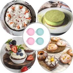TOVBMUP Airfryer eivormpjes - Set van 4 - Siliconen Airfryer vormpjes - Siliconen eierset - Airfryer cakevormpjes - Herbruikbaar - Roze, Blauw — thumbnail 3