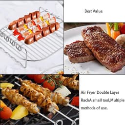 Skewer Rack voor Airfryer - Dubbellaags Roestvrij Staal Accessoire — thumbnail 4