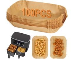 Allecto Premium - 100 stuks Wegwerp Air Fryer Liners | Compatibel met Dual Zone Air Fryer | Accessoires voor Ninja, Salter, Tower
