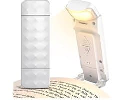 USB oplaadbare leeslamp, 3 kleuren en 5 instelbare helderheidsniveaus, compact, lange levensduur, leeslamp met clip, cadeau voor boekenliefhebbers