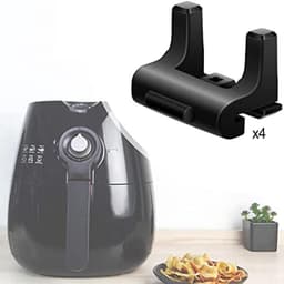 4 rubberen bumpers voor de airfryer, rubberen pootjes voor de grillplaat in de keuken, siliconen hoes voor de airfryer, krasbeschermingsbalk, wimpers — thumbnail 2