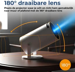 Mini Beamer - Full HD 1920*1080P - 175 ANSI Lumen - Projector - Thuisbioscoop - HDMI - USB-C - PR2500 — thumbnail 3