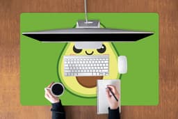 Muismat XXL 120x80 cm - Bureau onderlegger - Bureau mat Avocado - Groen - Speels - Bureaumat - Gaming mousepad xl - Bureaulegger groot - Computer deskmat — thumbnail 3