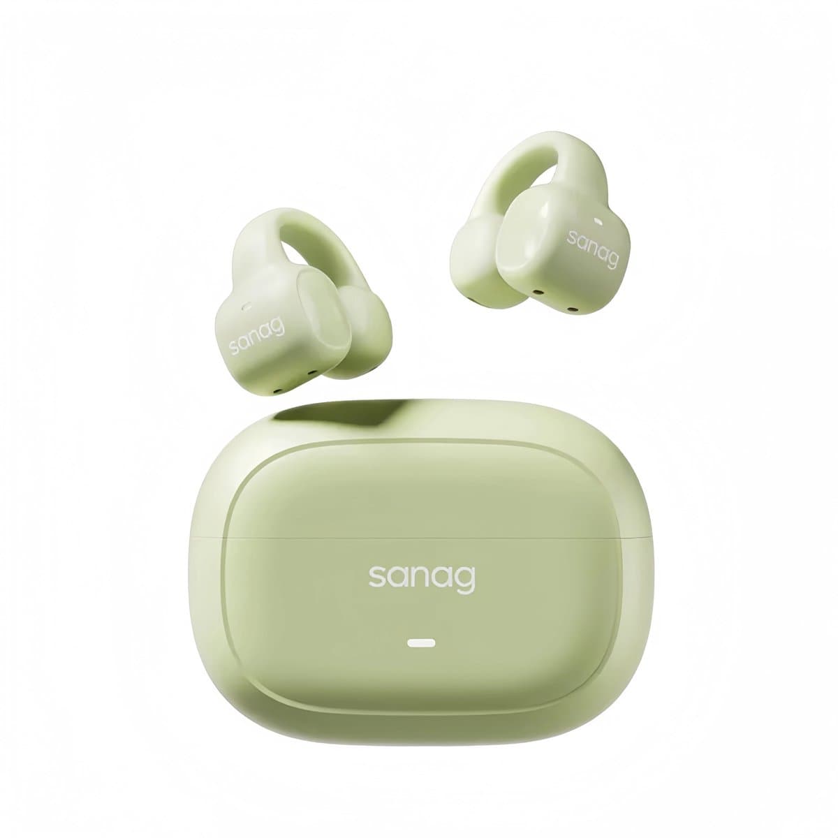 Sanag S3S – Open-Ear Bone Conduction Koptelefoon – Bluetooth 5.3 –Ai headset Sport Oorclip – 56u Lange Batterijduur – Waterdicht – Licht Groen — afbeelding 1