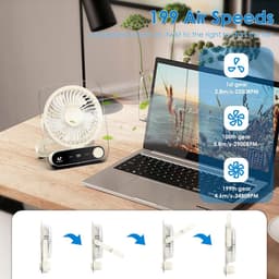 Draagbare mini USB-ventilator - Stil, 199 snelheden, verstelbaar, oplaadbaar, ideaal voor thuis, kantoor en outdoor — thumbnail 3