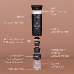 CHiATO brewPLAY Draagbaar espresso machine - Zwart — thumbnail 4