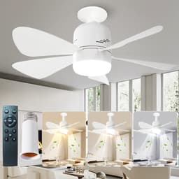 Dimbare Plafondventilator met LED Verlichting en Afstandsbediening - Stil en Efficiënt voor Slaapkamer en Woonkamer — thumbnail 4