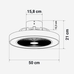Plafondventilator met Multicolor LED en Wifi, Dimbaar Licht met Houten Afwerking — thumbnail 3