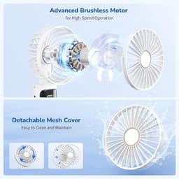 Draagbare Miniventilator 5200 mAh - Oplaadbare USB Ventilator met 6 Snelheidsniveaus | Opvouwbare Handventilator voor Thuis, Kantoor en Buiten — thumbnail 4