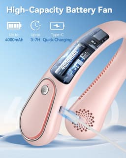 Oplaadbare Draagbare Mini Ventilator - USB, 360° Koeling, 3 Snelheden, Stil Ontwerp voor Thuis, Kantoor en Reizen — thumbnail 4