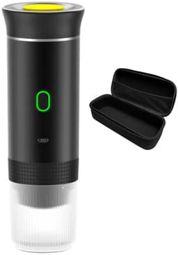 Lordani Draagbaar Koffieapparaat voor Onderweg | Inclusief Tas | 60ml | 12 Volt | Espresso | Nespresso | Dolce Gusto | Capsule Koffie | Gemalen Koffie | Cups | Oplaadbaar | Draagbare Koffiemachine | Zwart — thumbnail 1
