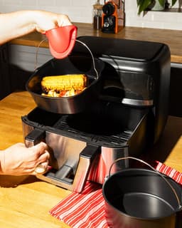 PYREX Metalen mand/bak met handvat voor AIR FRYER 20x19 cm rond — thumbnail 3