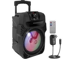 Draagbare Bluetooth Speaker met Subwoofer - 400 W Draadloze Luidspreker met LED Lichten en Microfooningang