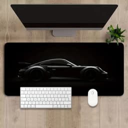 Grote Gaming Muismat 40x90 cm – Matte Zwarte Desk Mat met Sportauto Design – Antislip Rubber Bureaumat voor Gaming, Thuis & Kantoor – Extra Grote Rechthoekige Muismat voor Toetsenbord & Muis – Stijlvolle Werkplek Accessoire — thumbnail 1