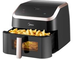 XXL Airfryer – 9L – 8-in-1 Multifunctioneel – Bakken – Grillen – Frituren Zonder Olie – Verwarmen – Drogen – Roosteren – Digitale Touchscreen – Grote Capaciteit – Voor Gezinnen en Groepen