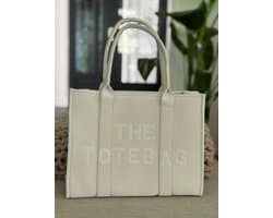 Damestas - The Tote Bag XL - Beige - 39 x 31 cm - Laptop - Ipad - Schooltas - Akte tas - Rits - Vakken - Luxe voering.