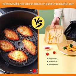 EXCITAT Airfryer bakplaten - Wegwerpbare bakplaten - 20x20cm - Geschikt voor Airfryer ovens - 100 stuks — thumbnail 7