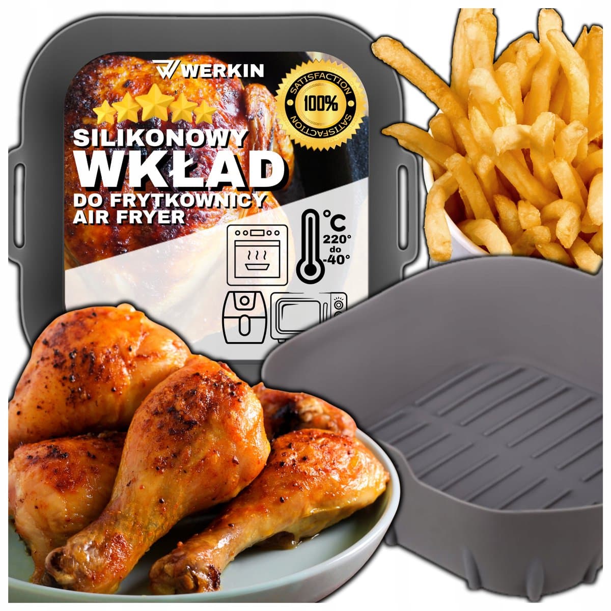 XL Siliconen Airfryer Inzet - Herbruikbaar & Hittebestendig — afbeelding 1